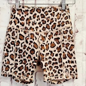 Animal print High Waist Yoga Shorts